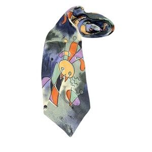 La fenice made in Italy silk art tie